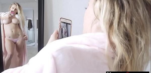  Blonde milf mom sends step son her naked pics to fuck him